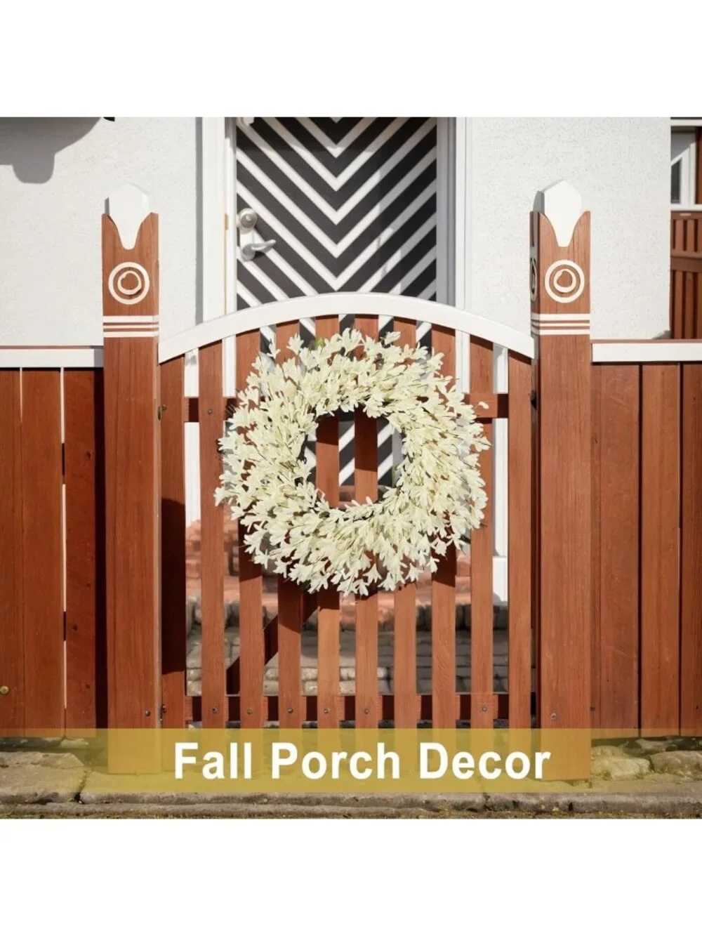 26-Inch Realistic Autumn Wreath for Front Door - Fall Decor, Outdoor Elegance